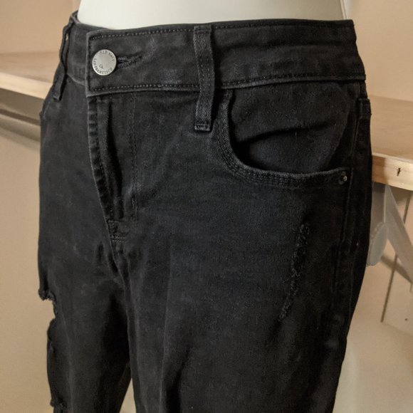 Old Navy Black Torn Rockstar Stretchy Jeans - Picture 2 of 3
